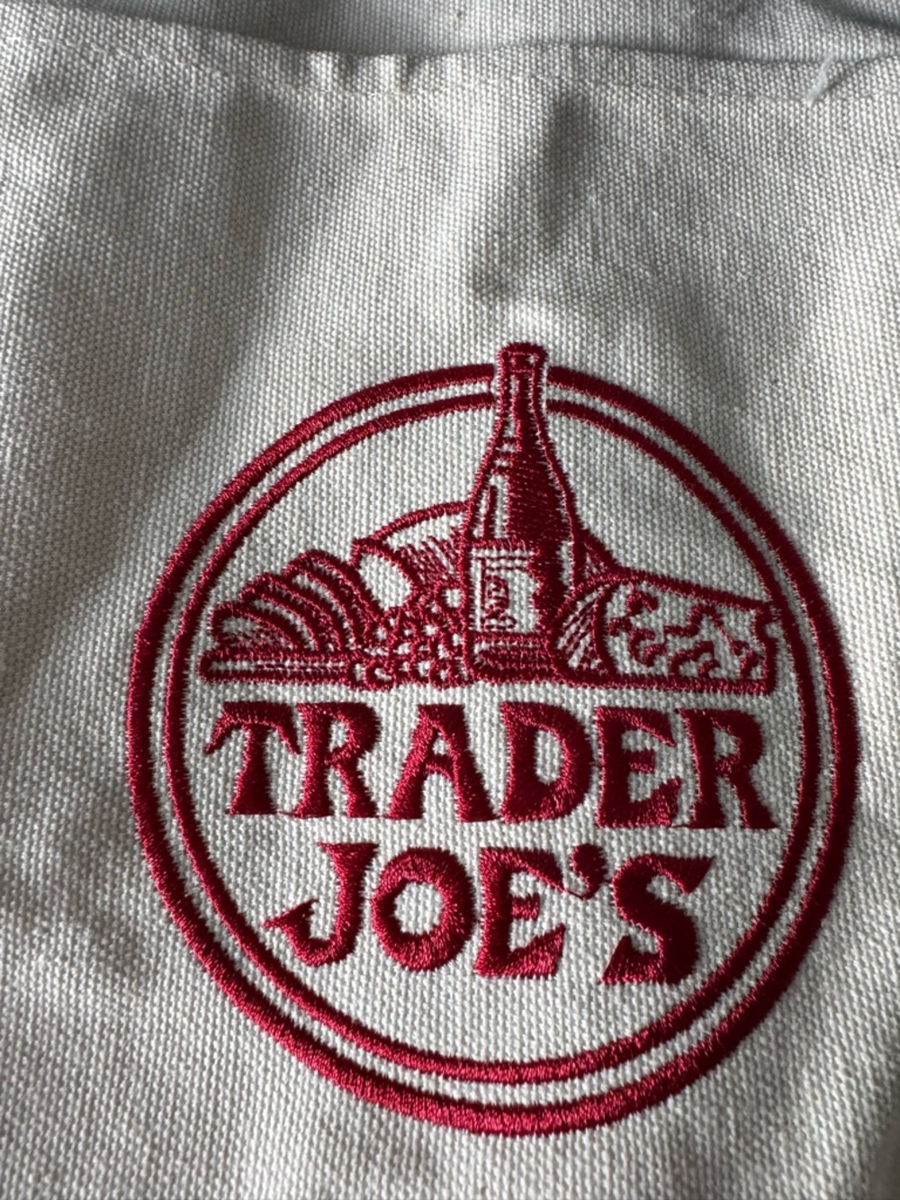 Canvas Tote Bag in Cream and Navy - Picture 3 of 5